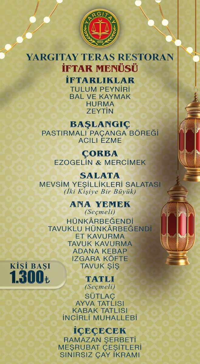 Detaylı bilgi ve rezervasyon için 0312 418 4854 - 0312 418 5675 numaralı telefonlarımızı arayabilirsiniz. #ramazanmenüsü #ramazan #ramadan