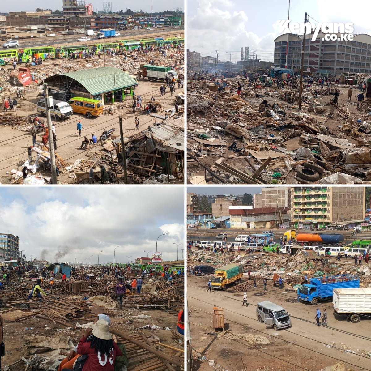 Current situation along Thika Superhighway after KeNHA cleared structures at Githurai to pave way for a modern bus park