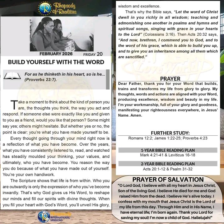JideFakor's tweet photo. God's life is the best and it's possible by simply doing God's word and it's daily available in the Rhapsody of Realities. Grab a copy today
#buildwiththeword https://t.co/jMPBQvpmPy