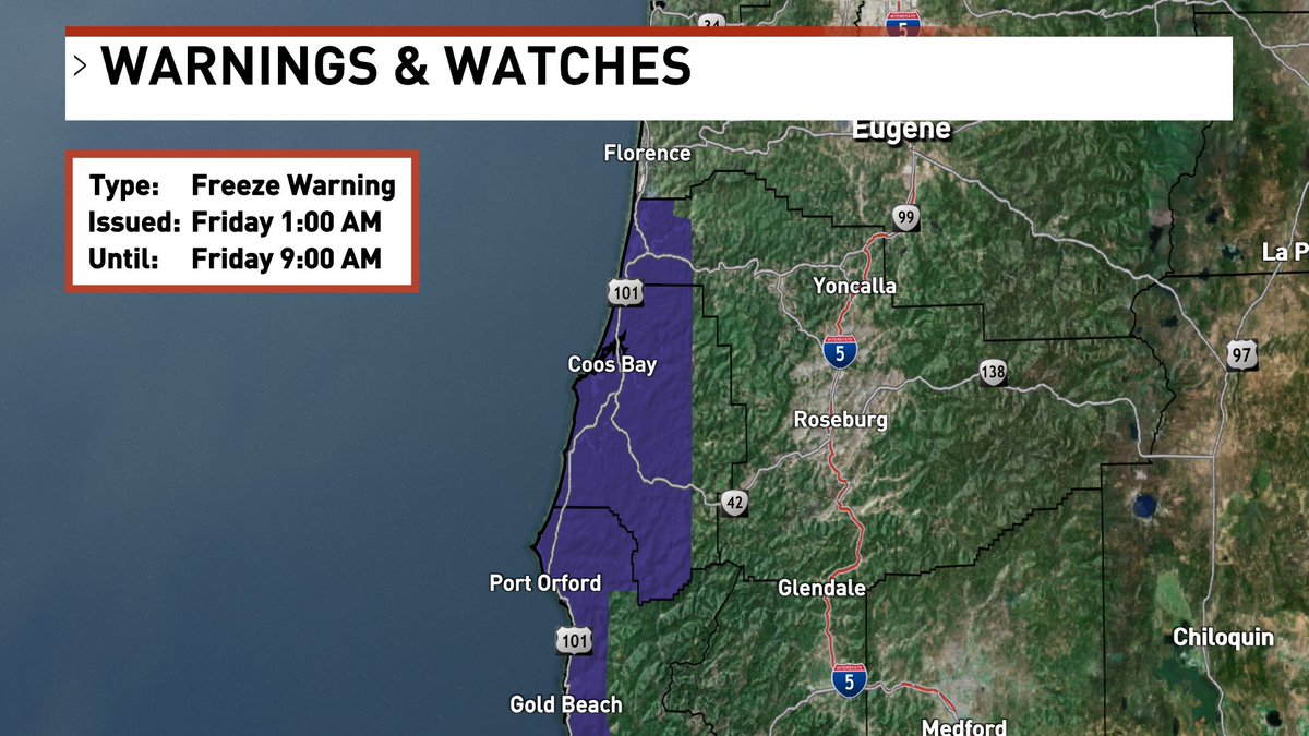brianachaveztv's tweet image. Out the door, South Coast is expecting some frosty and potential freezing conditions. Wind chill dropping early morning temps into 20s. Increasing potential for slick spots on the roads this morning. #orwx #sworegon #winterishere