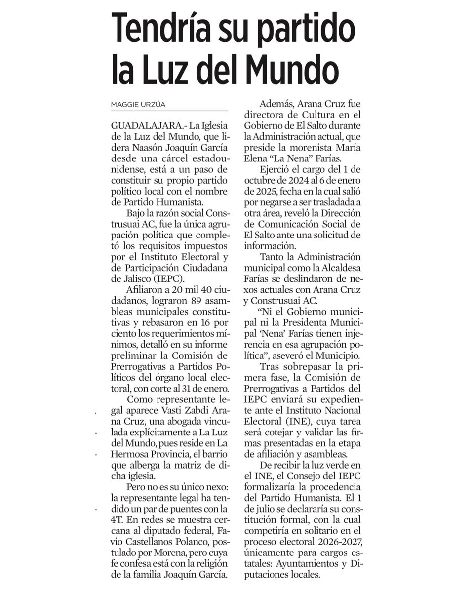 JTrianaT's tweet image. El pederasta confeso y aliado de Morena. Naasón Joaquín, preso en Estados Unidos por abuso sexual infantil y además acusado de crimen organizado, conspiración, tráfico sexual, pornografía infantil y delitos asociados, tendrá su partido político local en Jalisco.

Dan asco.