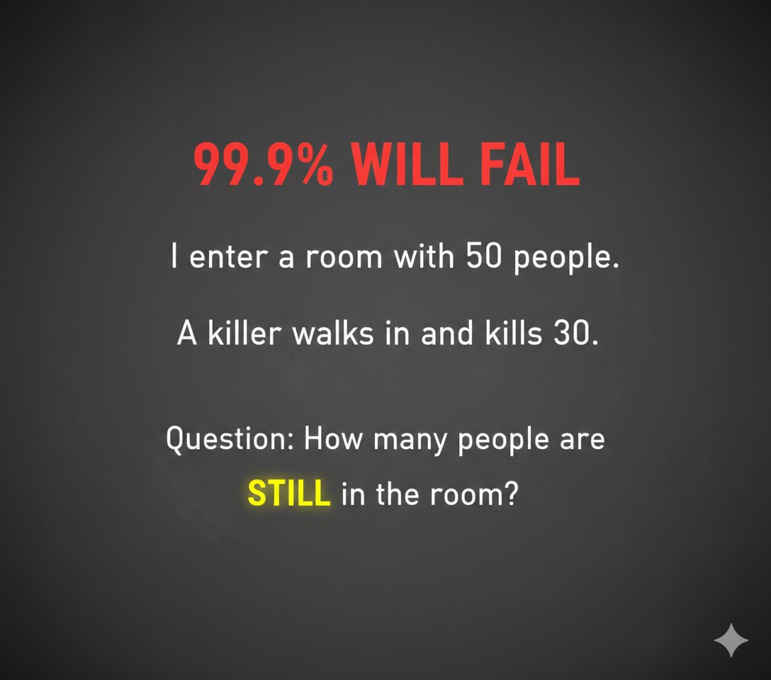 How many people still in the room?

0.00001 % will be succeed