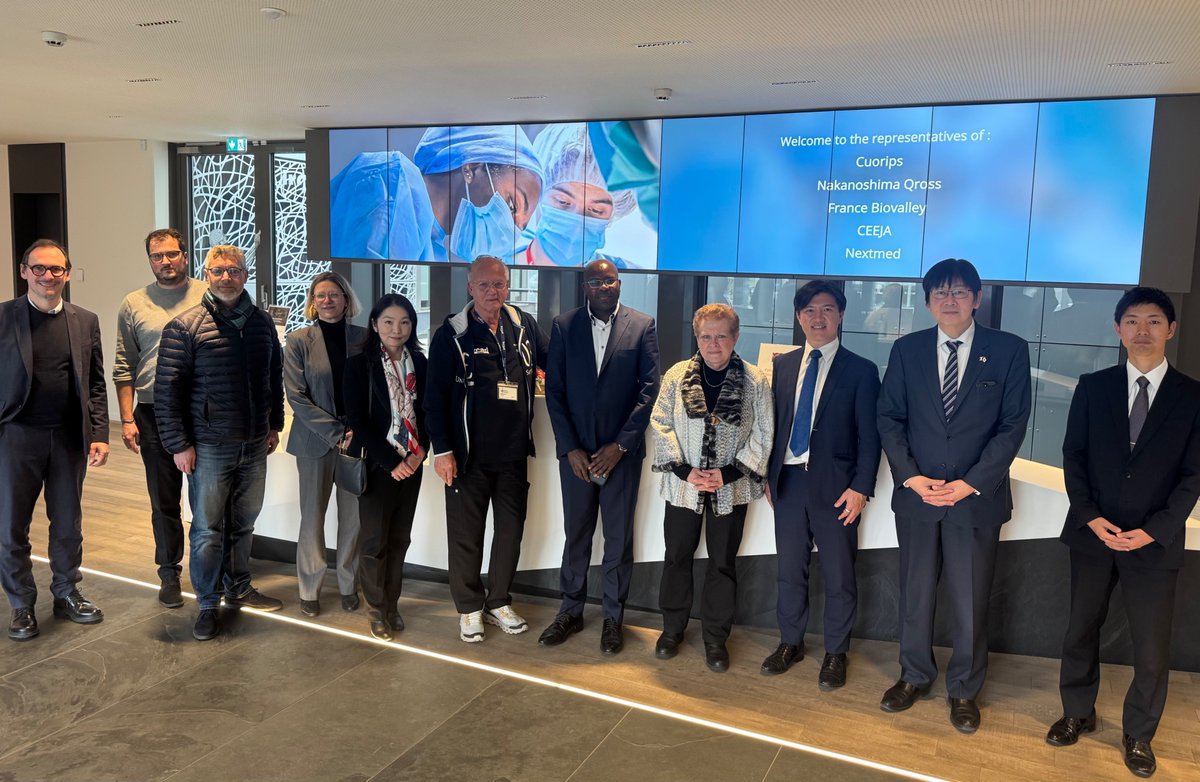 IrcadFrance's tweet image. We recently welcomed representatives from NAKANOSHIMA QROSS and Cuorips to #IRCAD for a visit initiated and led by Mrs. Catherine Trautmann and France BioValley.

This meeting was an opportunity to highlight the strong and longstanding Franco–Japanese collaborations at #IRCAD.