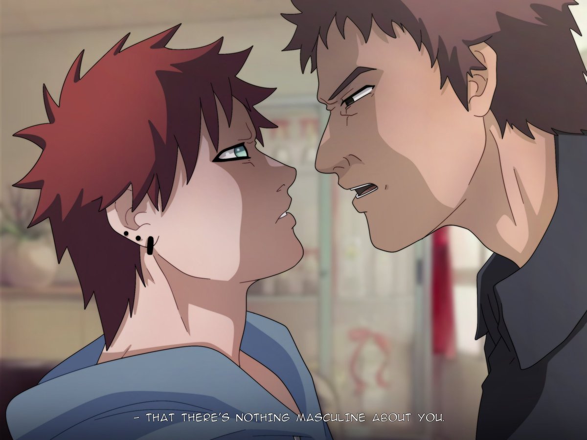 I have not yet discussed the topic of father and children in this AU. 
The brother and sister adjusted and became "ideal" (comfortable) children, the younger one went into rebellion.

Ps Violence is unacceptable!
#fanart #gaara #au #anime