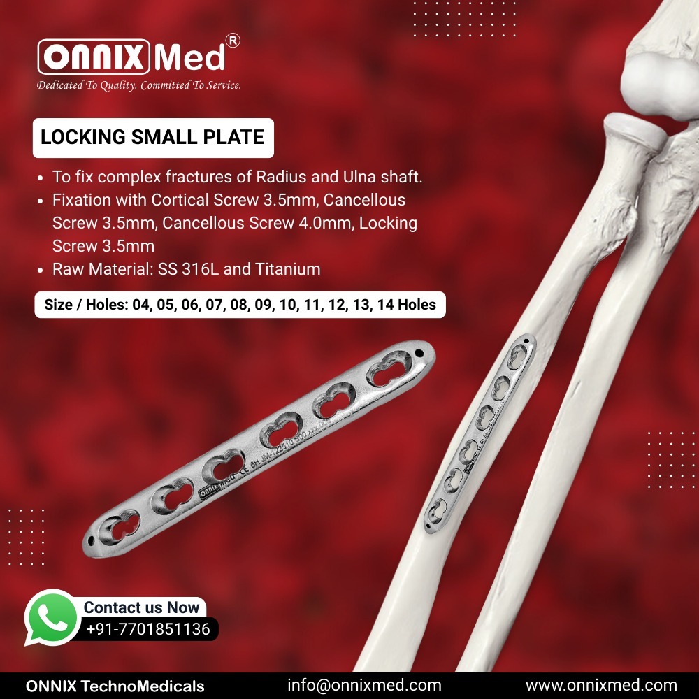 OnnixTechMeds's tweet image. Locking Small Plate Designed for superior fixation in small bone fractures, our Locking Small Plate system ensures angular stability and strong hold even in osteoporotic bone.

🌐  onnixmed.com
📞+91-7701851136
#OnnIxTechnoMedicals #LockingPlate #Orthopaedics