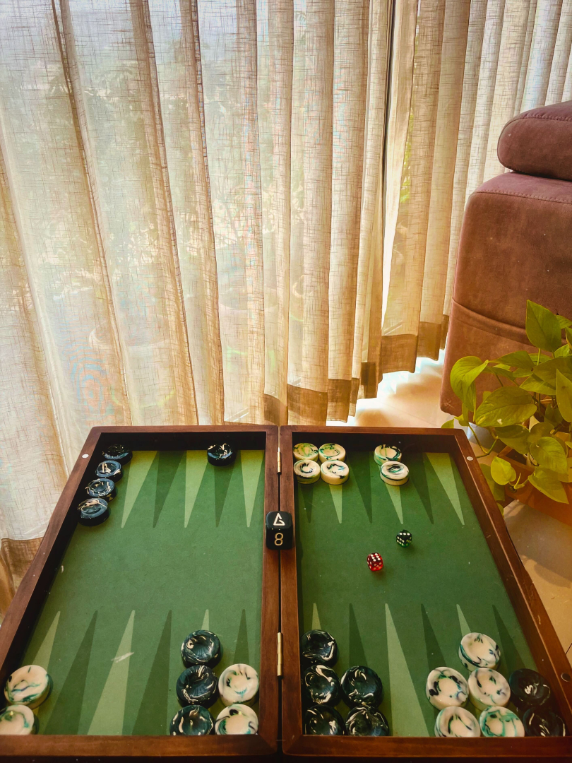 BGammonGalaxy's tweet photo. Green on roll, bearing off to the right with 6-3 to play. Cube centered.

Score: 2–2 in a 7-point match.

What’s your move? 
.
.
.
#backgammon #backgammonquiz #backgammonset #backgammonboard #backgammongalaxy https://t.co/Qv2RSkKF6m