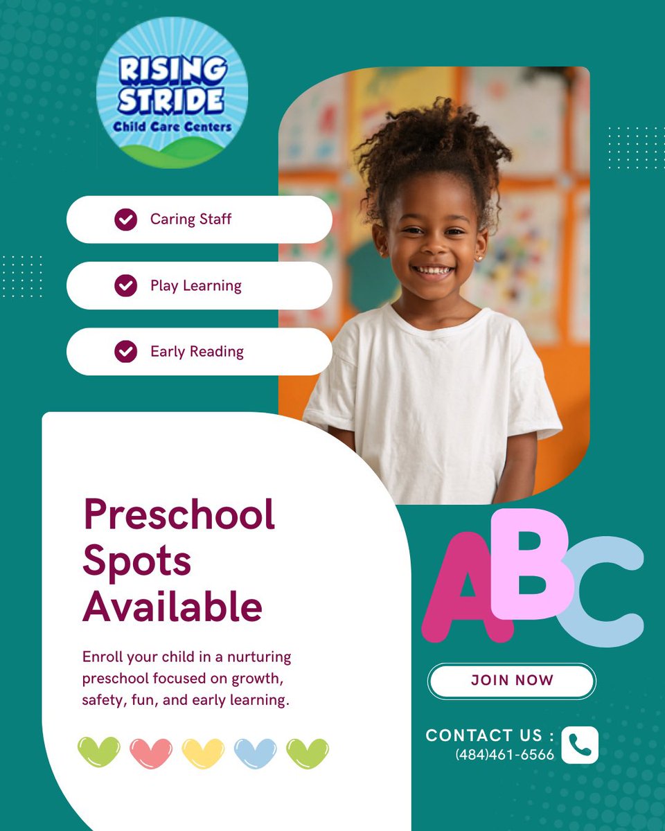 At Rising Stride we are inspiring young minds to reach for the stars! Enroll today. Limited spots available. Visit us at: risingstride.net  #childcare #childcarecenter #preschool #learning #learnandgrow #delcopa