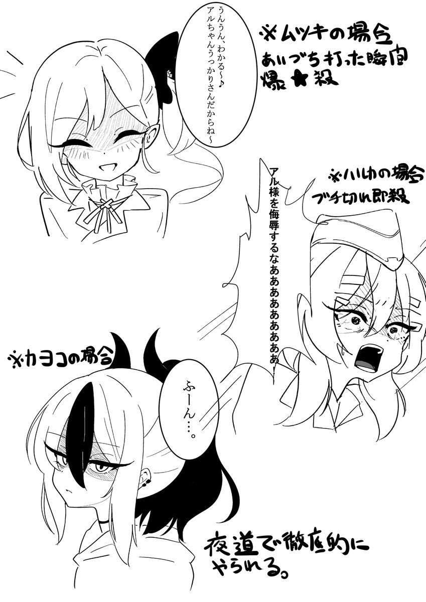 アルちゃんをバカにされたときの便利屋メンバー