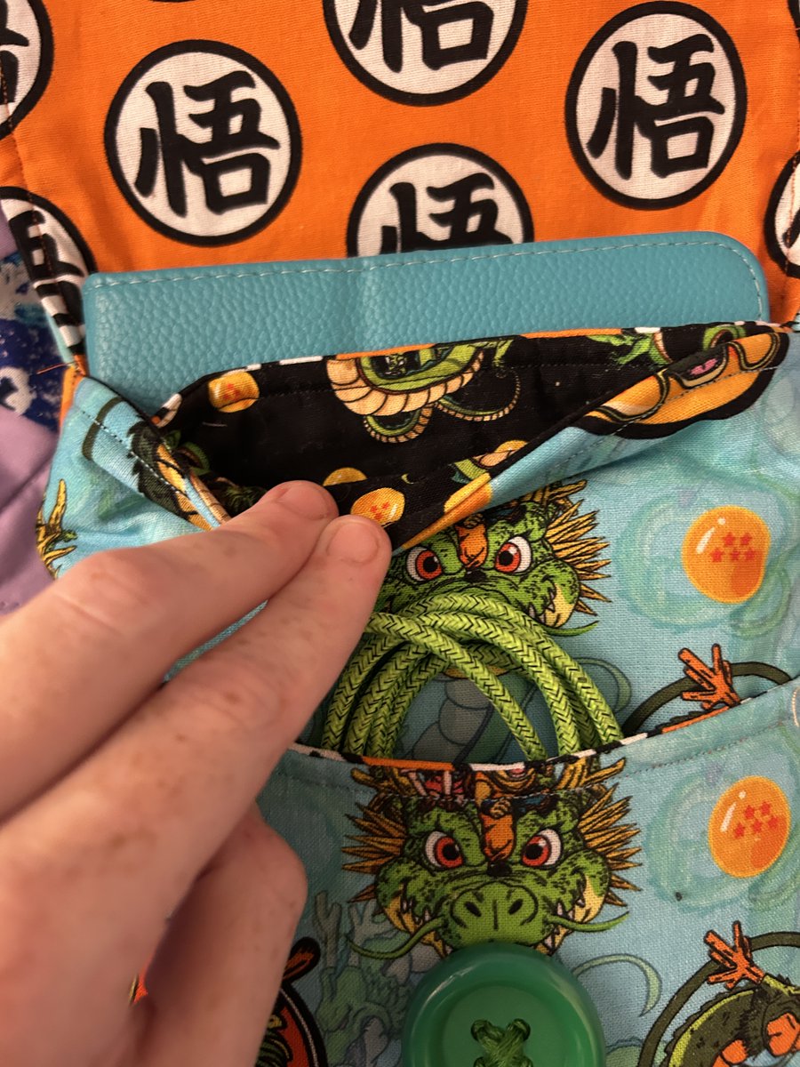 Dragon Ball tablet sleeve for myself, it has two pockets, one for the bluetooth keyboard and one for the cord (that works for both keyboard and tablet)
