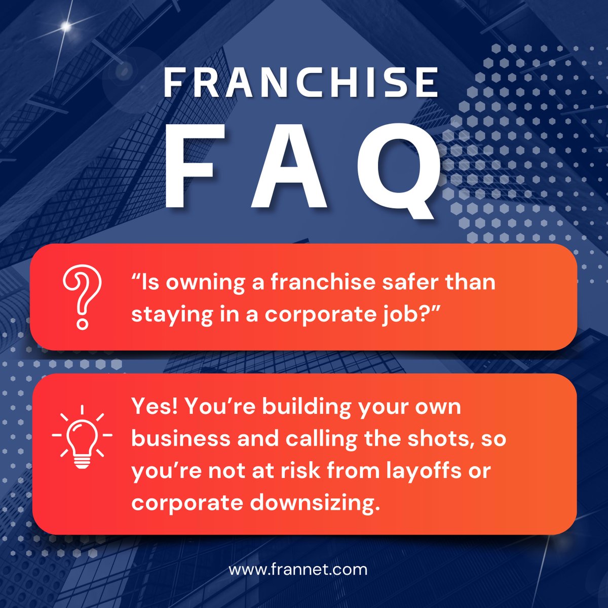 leesmithson's tweet image. Say goodbye to layoffs and uncertainty. 👋Your career shouldn’t be at someone else’s mercy.
Franchising puts your career back where it belongs: in your hands.

#FranchiseFAQ #LayOffs #CareerStability