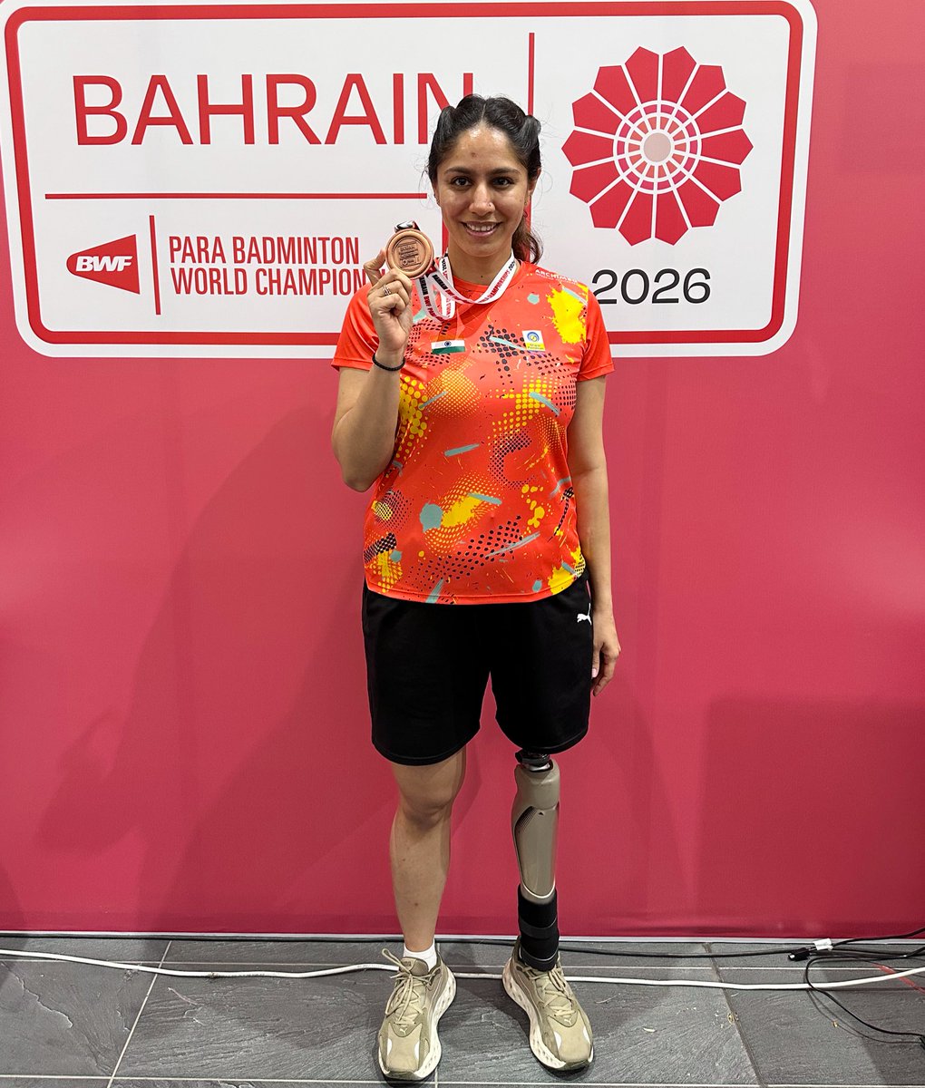 joshimanasi11's tweet image. Won a Bronze medal at World Championships at Bahrain 🇧🇭 
This is my 8th world championship medal after winning consecutively from 2015 (2015, 2017, 2019, 2022, 2024, 2026) 

Super proud of my consistency from last 10+ years