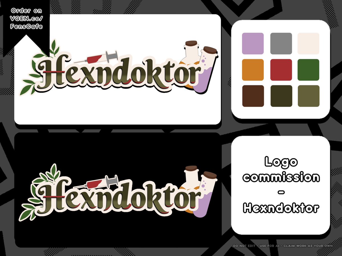 FensCafe's tweet photo. Logo comm for @Der_Hexndoktor 

Wanna order a 10$ logo?
Place your order on the link in bio 

#VgenComms #Logo #Commission https://t.co/1aI7bUxnw8