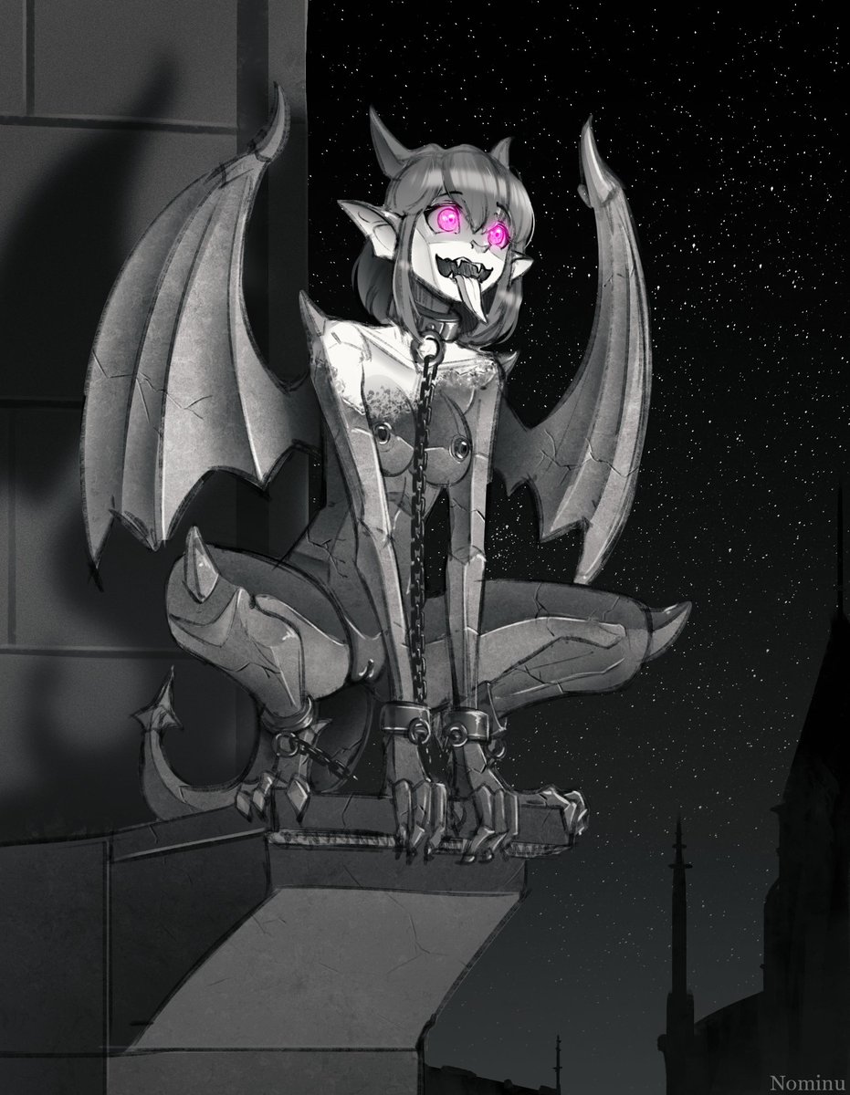 Your captor blessing you with a new purpose, your thoughts dull as your humanity is overwritten into a sculpted beast. Soon you'll become another gargoyle on their wall, bound in eternal stone.
