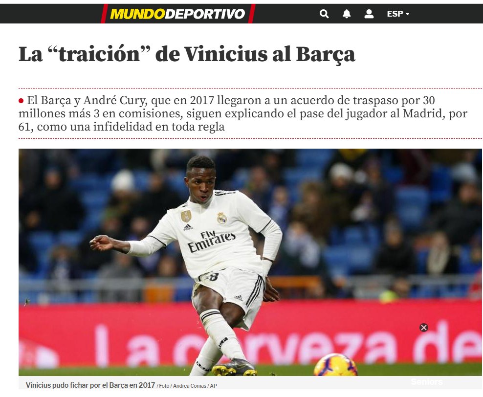 A vinicius no lo odian por su raza ni por su comportamiento, lo odian porque eligió al Real Madrid.  En España jugó Luis Suárez un criminal del fútbol que iba de agresión por partido e insultaba a los árbitros en su cara y le decían cariñosamente "Luisito"