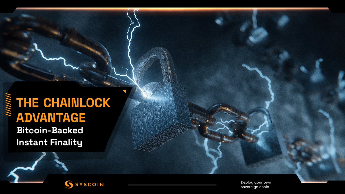 Most chains talk about speed, few about certainty.

ChainLocks give Syscoin instant finality on Bitcoin-secured infrastructure. That means once a block is confirmed, it is permanently locked in: no reorgs, no reversals, no waiting for six confirmations.

Here’s why that matters: