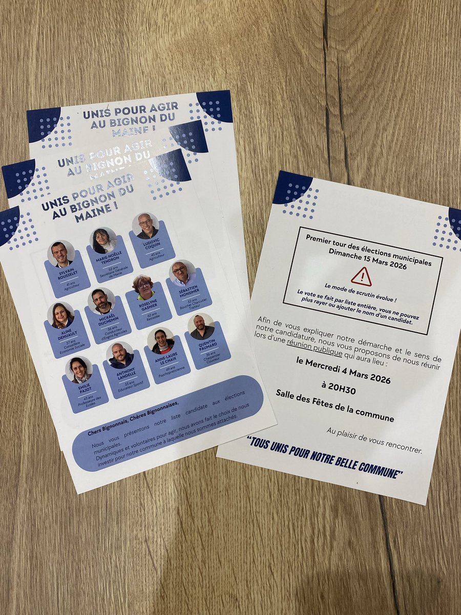 rousseletsyl20's tweet photo. Étapes importantes #Municipales2026 @lamayenne :

📍 dépôt de notre candidature @Prefet53 
📍distribution de tracts nous présentant et annonçant notre réunion publique 

A notre niveau, on fait aussi campagne au Bignon du Maine 💪😉

@AMF_53 @BalandraudJoel @olivierrichefou https://t.co/XVuGv1PW2O