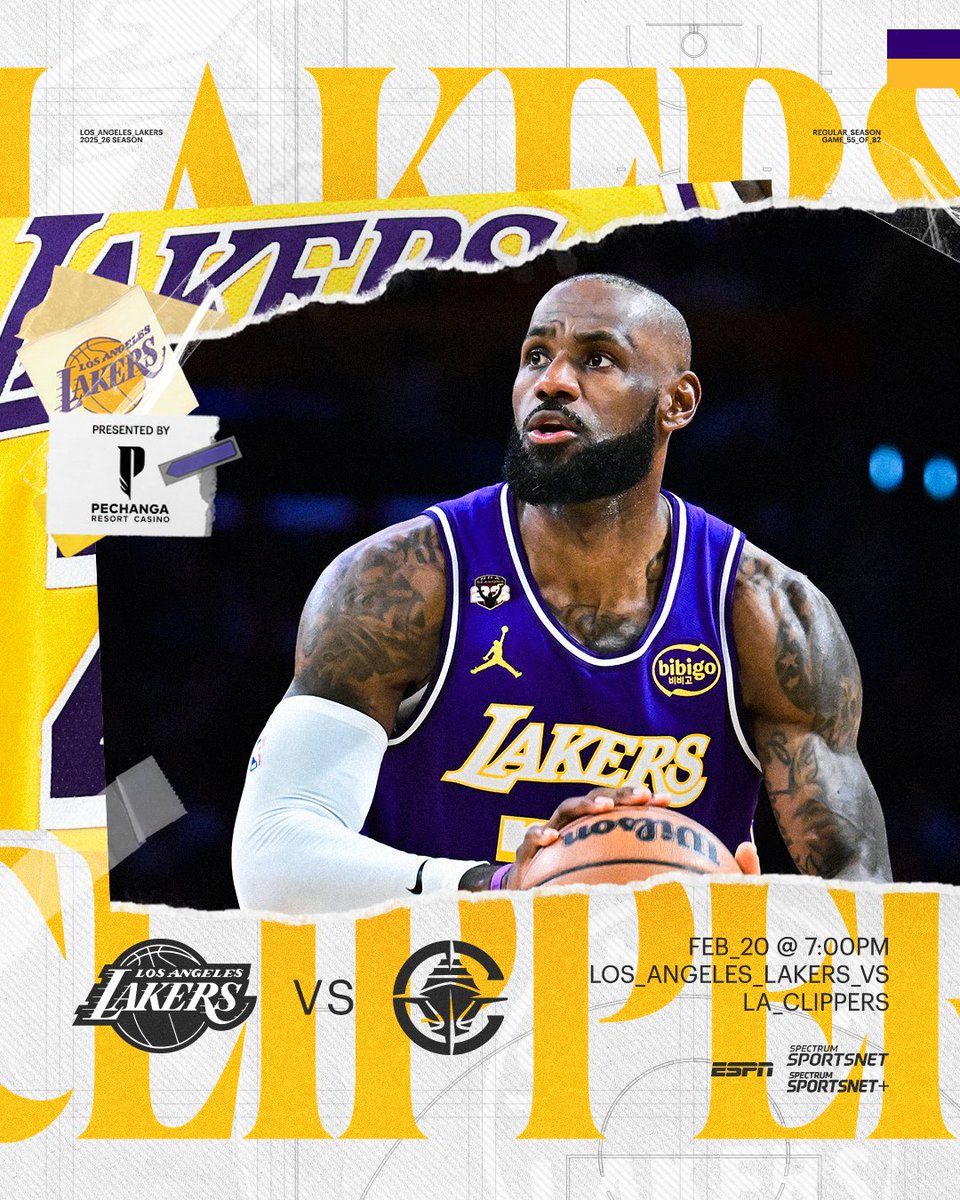 Locked in for the Lakers
🕖: 7:00 PM
📺: @SpectrumSN, @espn
📲: Spectrum SportsNet+
📻: ESPN LA 710/980 KWFB
Presented by @PechangaCasino