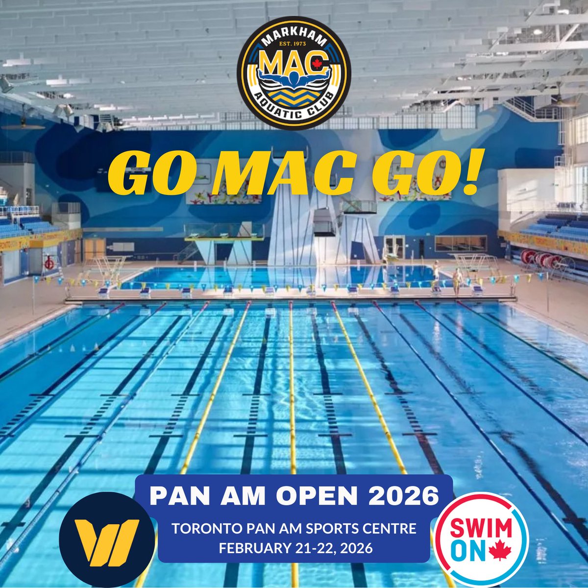 macswimclub's tweet image. Good luck and fast racing to #MACarmy competing at the 𝐏𝐚𝐧 𝐀𝐦 𝐎𝐩𝐞𝐧 𝟐𝟎𝟐𝟔 this weekend! 🔥🏊‍♂️💪 Thank you to the @whitbyswimming officials and volunteers for hosting this competition!❤️ #gomacgo #fastweekend #wearemarkhamswimming