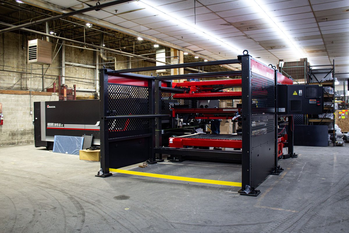 AmadaAmericaInc's tweet image. Thank you, #AMADA customer Fenco Solutions of Burlington, NJ, for sharing the arrival of your new ORSUS 3015 AJe (6kW) #fiberlaser w/ AMS CL #automation! AMADA is grateful for its partnership with Fenco Solutions and looks forward to supporting their ongoing success!