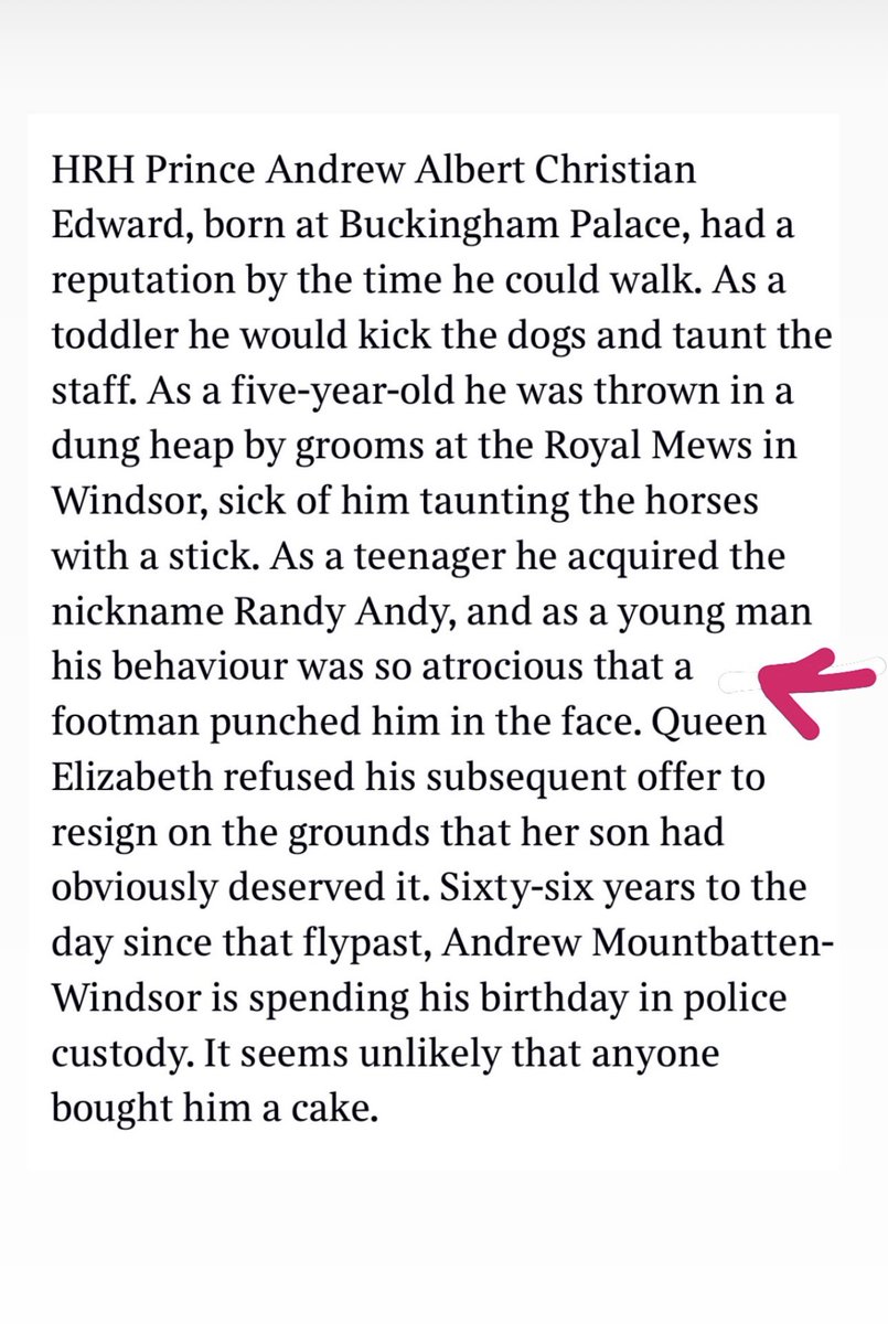 Royalists: “Queen Elizabeth II did her best as a mom. How was she supposed to know he’d turn out this way?”

Meanwhile Prince Andrew since childhood: