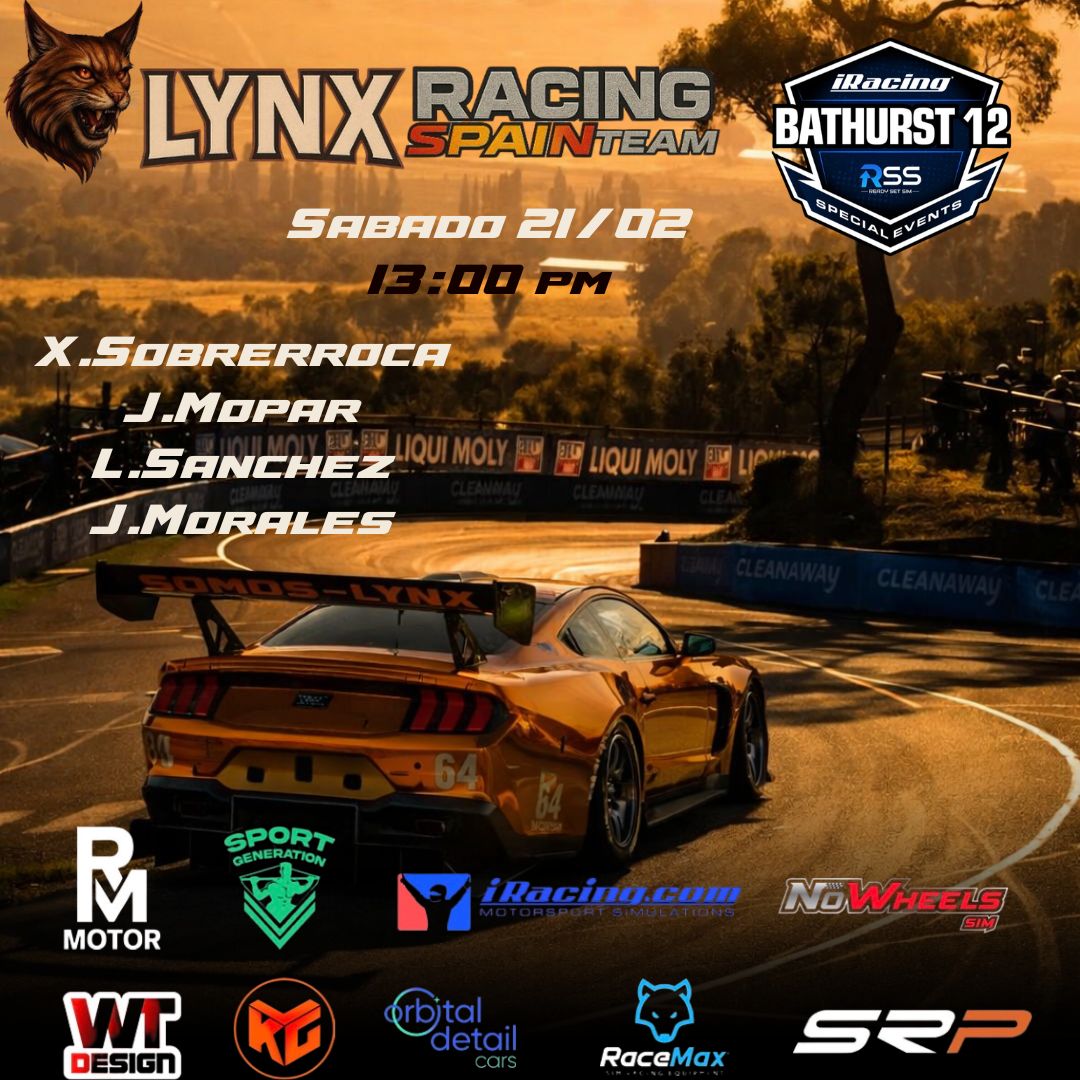 Todo listo y preparado 

4 pilotos 

12Hs en la montaña con el Mustang GT3 

#SOMOSLYNX