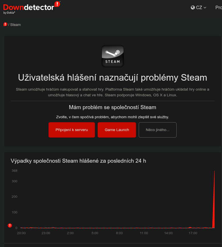 a huž to frčá do pekel.

#steam ⤵️ #downdetector