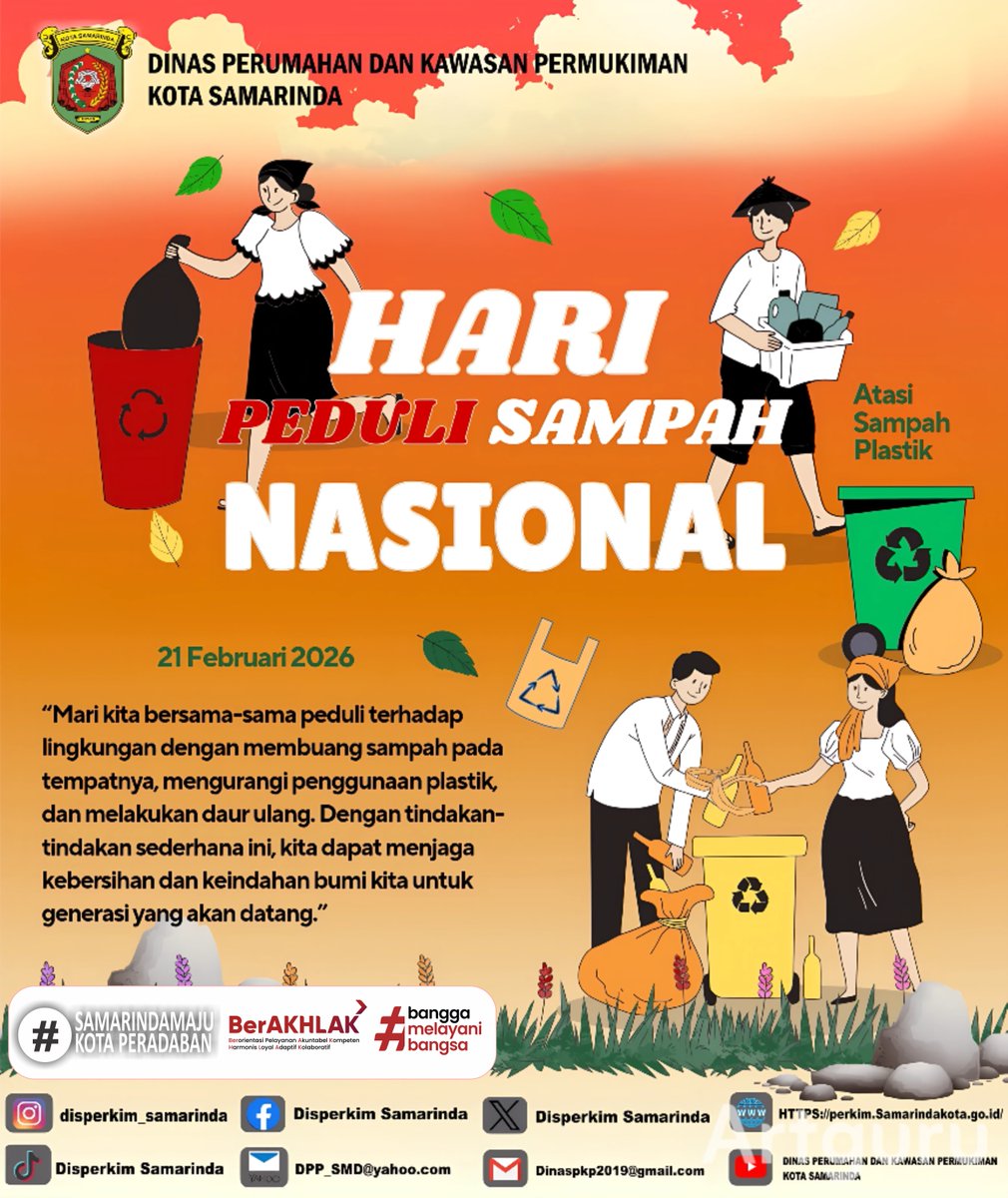 DisperkimSmr's tweet photo. "Mari kita bersama-sama peduli terhadap lingkungan dengan membuang sampah pada tempatnya, mengurangi penggunaan plastik, dan melakukan daur ulang. Dengan tindakan-tindakan sederhana ini, kita dapat menjaga kebersihan dan keindahan bumi kita untuk generasi yang akan datang" https://t.co/bGIkQ7Sq0T