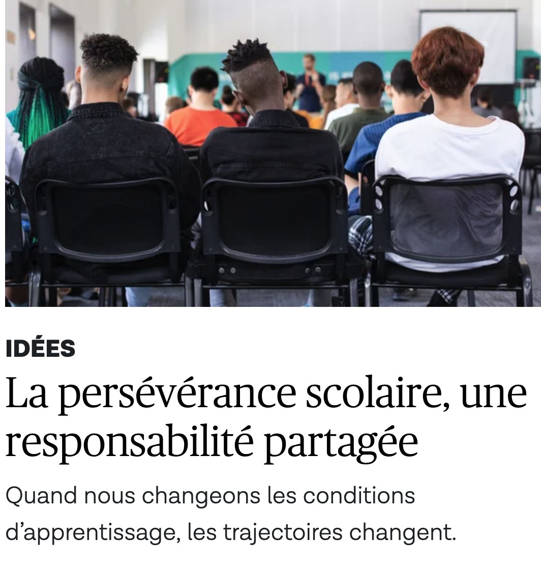 🗨️ «Mettre fin à la ségrégation scolaire et valoriser des approches pédagogiques respectueuses des rythmes et des forces de chacun sont des conditions essentielles à la réussite.» 
-Mélanie Marsolais, <a href="/R_OCLD/">ROCLD</a> 

ledevoir.com/opinion/idees/… #JPS2026