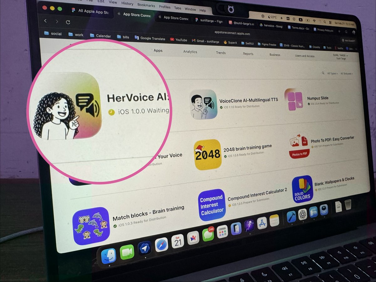 TargeSunil's tweet image. Just submitted "HerVoice AI" for App Store review 🤞
Hoping for a smooth approval.
#appstorereview #iosapp