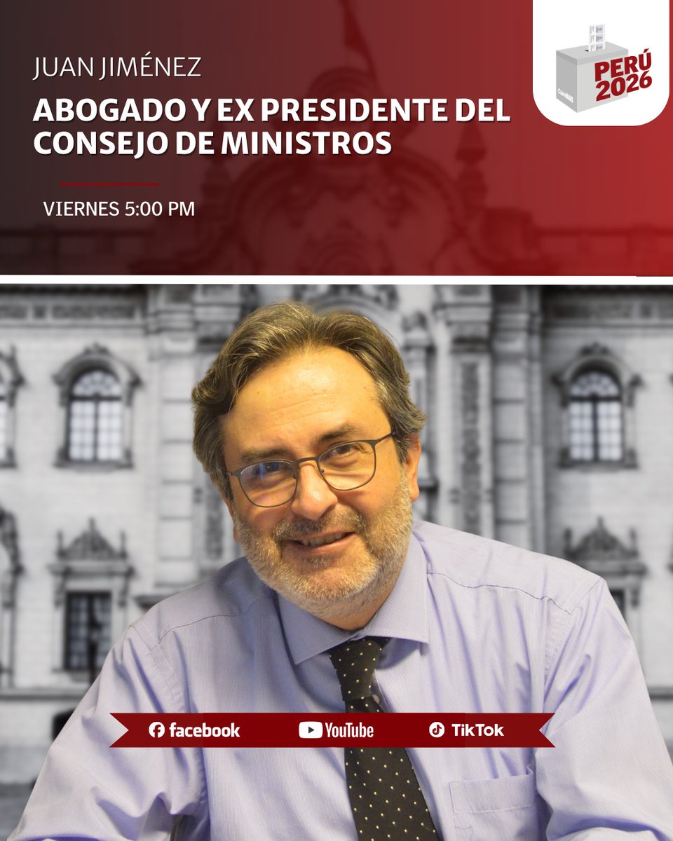 Juan Jiménez analiza la mayor crisis presidencial en una década tras la censura de José Jerí y la elección de Balcázar o Alva, en una entrevista EXCLUSIVA para Caretas Perú 2026 🇵🇪

👀 Déjanos tu pregunta en los comentarios

📲 Los leeremos EN VIVO