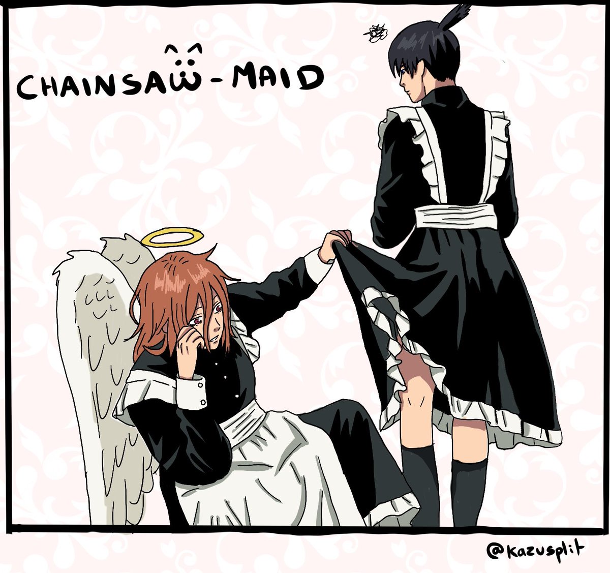 kazusplit's tweet photo. Chainsawmaid Pt.2 
#akiangel #アキ天 #chainsawmanfanart https://t.co/ueYZHniu56