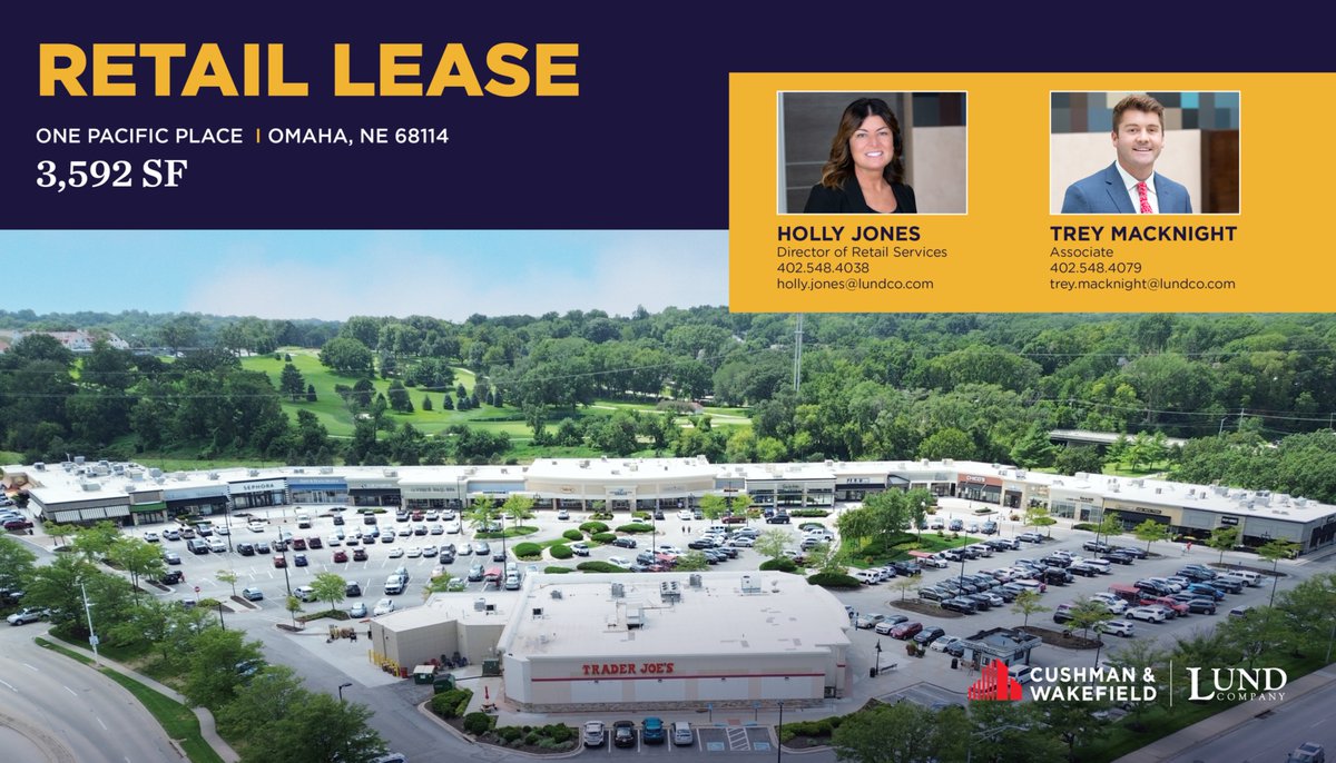 Holly Jones and Trey MacKnight were the listing agents on a 3,592 SF retail lease located at One Pacific Place in Omaha, NE.

#RetailLease #DoneDeal #CommercialRealEstate #Omaha