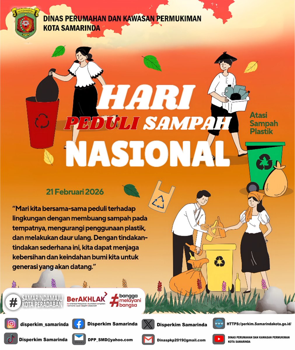 DisperkimSmr's tweet photo. "Mari  kita bersama-sama peduli terhadap lingkungan dengan membuang sampah  pada tempatnya, mengurangi penggunaan plastik, dan melakukan daur ulang.  Dengan tindakan-tindakan sederhana ini, kita dapat menjaga kebersihan  dan keindahan bumi kita untuk generasi yang akan datang" https://t.co/tVRezVRoHg