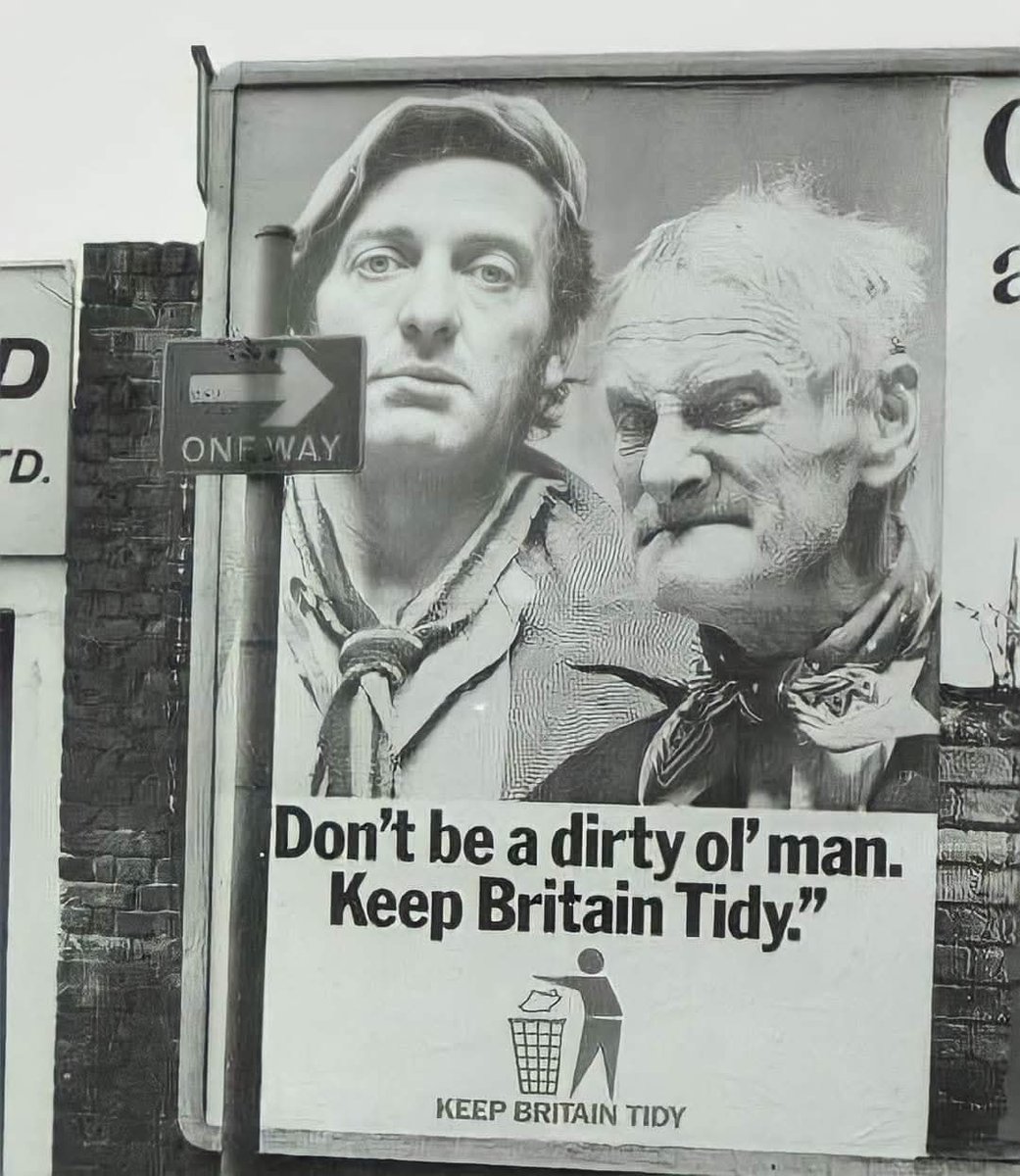 Classicbritcom's tweet image. "Keep Britain Tidy" Campaign with Steptoe &amp;amp; Son.