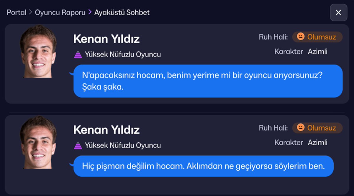 Football Manager 26 oynarken futbolculardan personel ya da transfer önerisi almak isterseniz bu tüyo tam size göre. #FM26

Kadro ➔ Öneri Almak İstediğiniz Futbolcunun Profiline Gir ➔ Eylemler ➔ Etkileşim ➔ Tavsiye