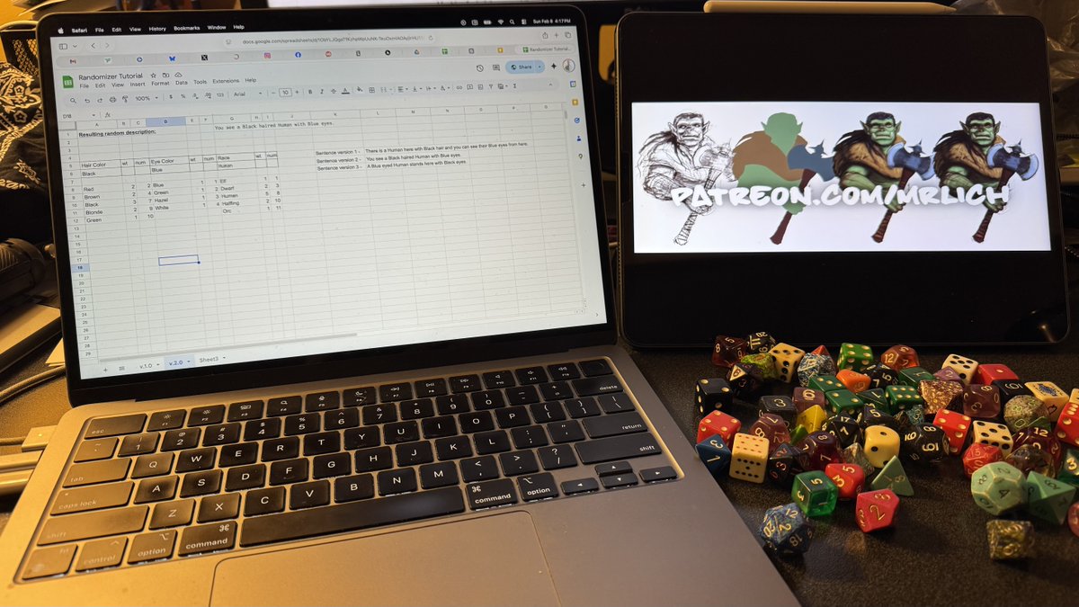 mrlich's tweet image. On my blog, I (re)created a post for a #ttrpg and/or worldbuilding/writing #tool that is near and dear to me: randomizers you can build yourself for free in Google Sheets with no AI involved!

It looks complicated at first, but I promise it’s ez. 

patreon.com/posts/building…