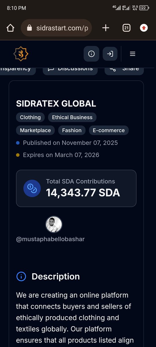 ✨ Discover fashion with purpose — join a global marketplace where modesty, fairness, and sustainability come first.
Shop and sell with confidence, knowing every purchase supports ethical values and a better future.
SidraTex 
sidrastart.com/project/31d5ea…