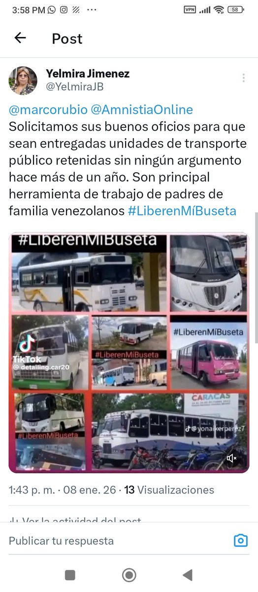 <a href="/MagalliMeda/">MAGALLI MEDA</a> Se debe tomar en consideración cerca de 50 padres de familia a los cuales le incautaron sus vehículos de transporte público por supuestamente trasladar  opositores durante el cierre de campaña electoral 2024. Principal herramienta de trabajo para llevar el sustento a su familia