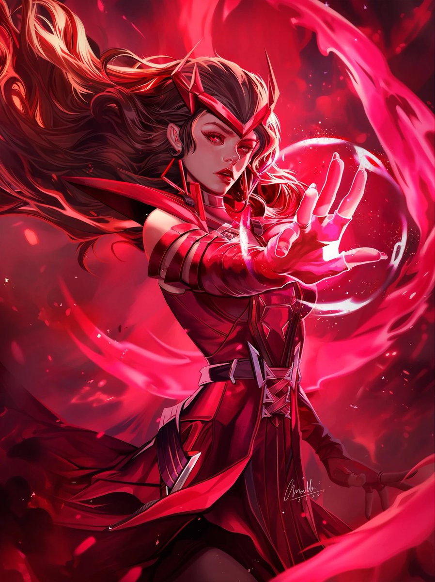 BruceWayne9851's tweet image. Ok, but this MCU Wanda art is giving aura.