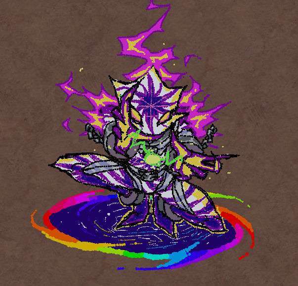 He rides a rainbow blackhole