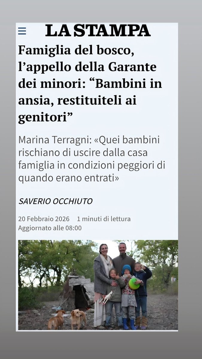 ChiodiDonatella's tweet photo. Li facciamo tornare a casa questi #bambini o serve un blitz delle teste di cuoio?
Perché ormai qui parliamo di "liberazione di ostaggi"...

#Famiglianelbosco #20febbraio https://t.co/3k9KBIDCxM