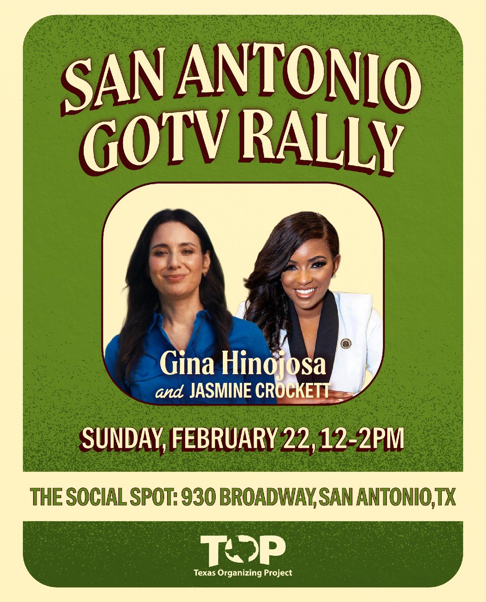 GinaHinojosaTX's tweet photo. San Antonio, we're headed your way! 

Join us this Sunday: https://t.co/oU4xKV5eu3 https://t.co/TcLQ40wZDb