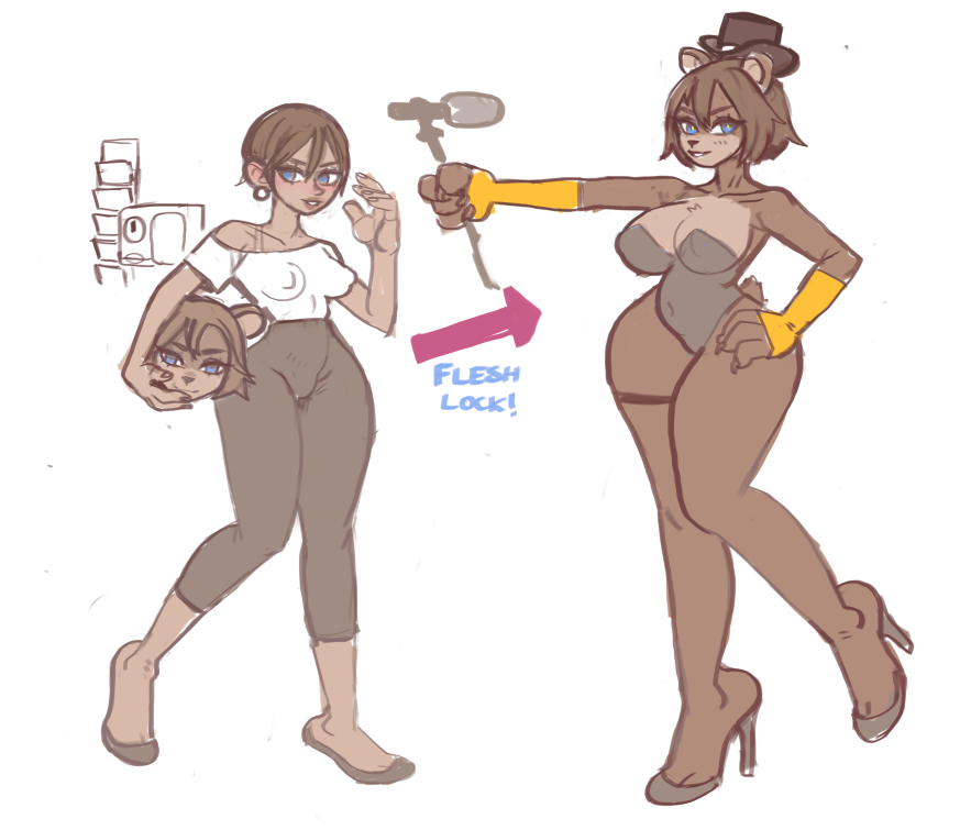 Fem Freddy Fazbear (FNAF) Fleshlock! (She's the lead singer at the Pizzaplex!)