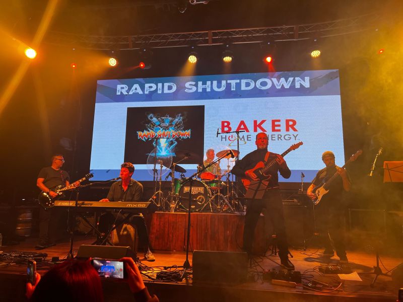 SiteCapture's tweet photo. Congrats to our customers, @BakerHomeEnergy, on a fantastic performance at the Solar Battle of the Bands at this year’s #IESNA flagship conference! 🎸🤘☀️

Thank you @CALSSA_org, @ISNAESNA for another fun night.

#Solar #SolarEnergy #SolarInstallation #HomeEnergy https://t.co/9XtlwSflYN