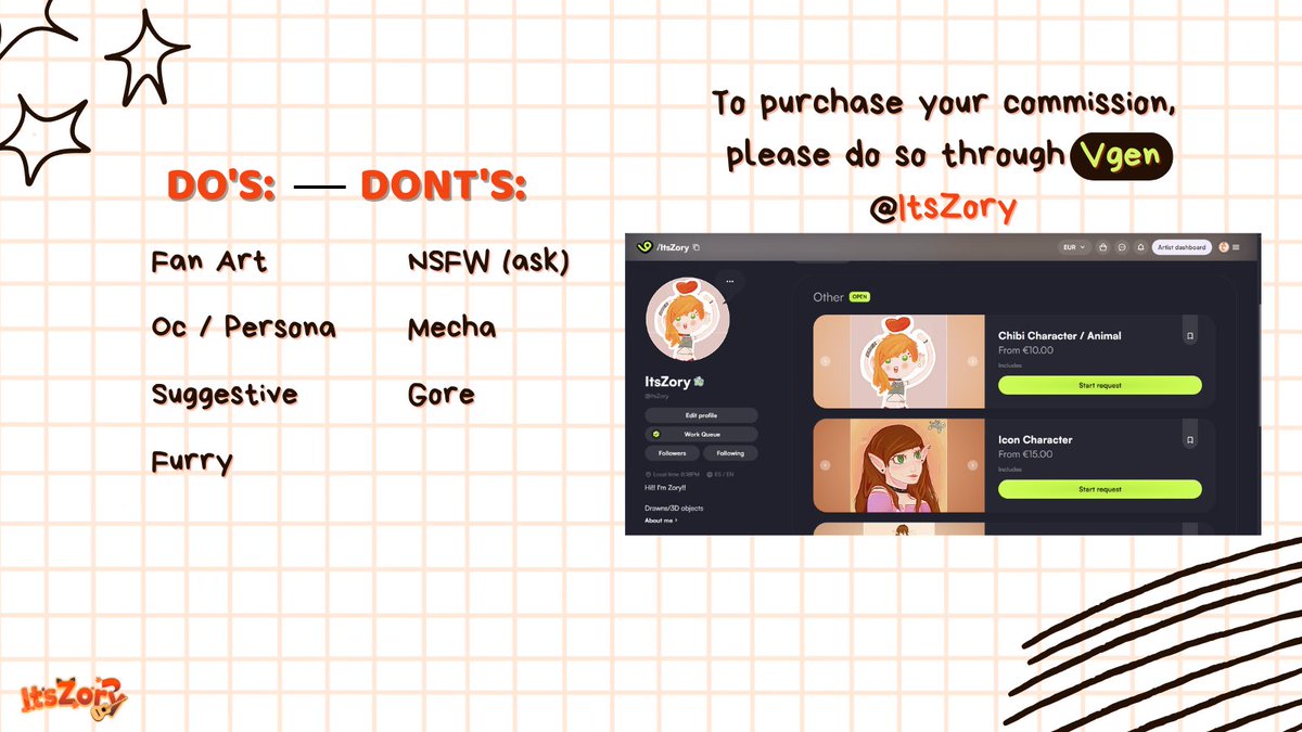 🎨 Commissions are now open on VGen! RTs are highly appreciated 💕

I'm currently opening commissions to help me reach verified status on VGen!
If you're interested or have any questions, don’t hesitate to DM me ✨