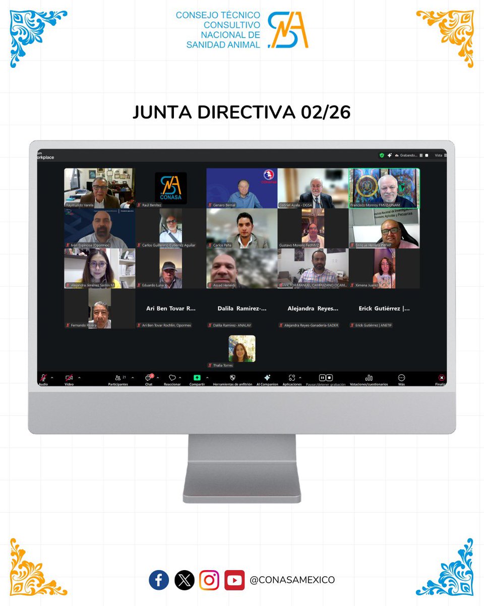 El día miércoles 18 de febrero se llevó a cabo la Segunda Reunión de Junta Directiva del Consejo 2026. 🙌