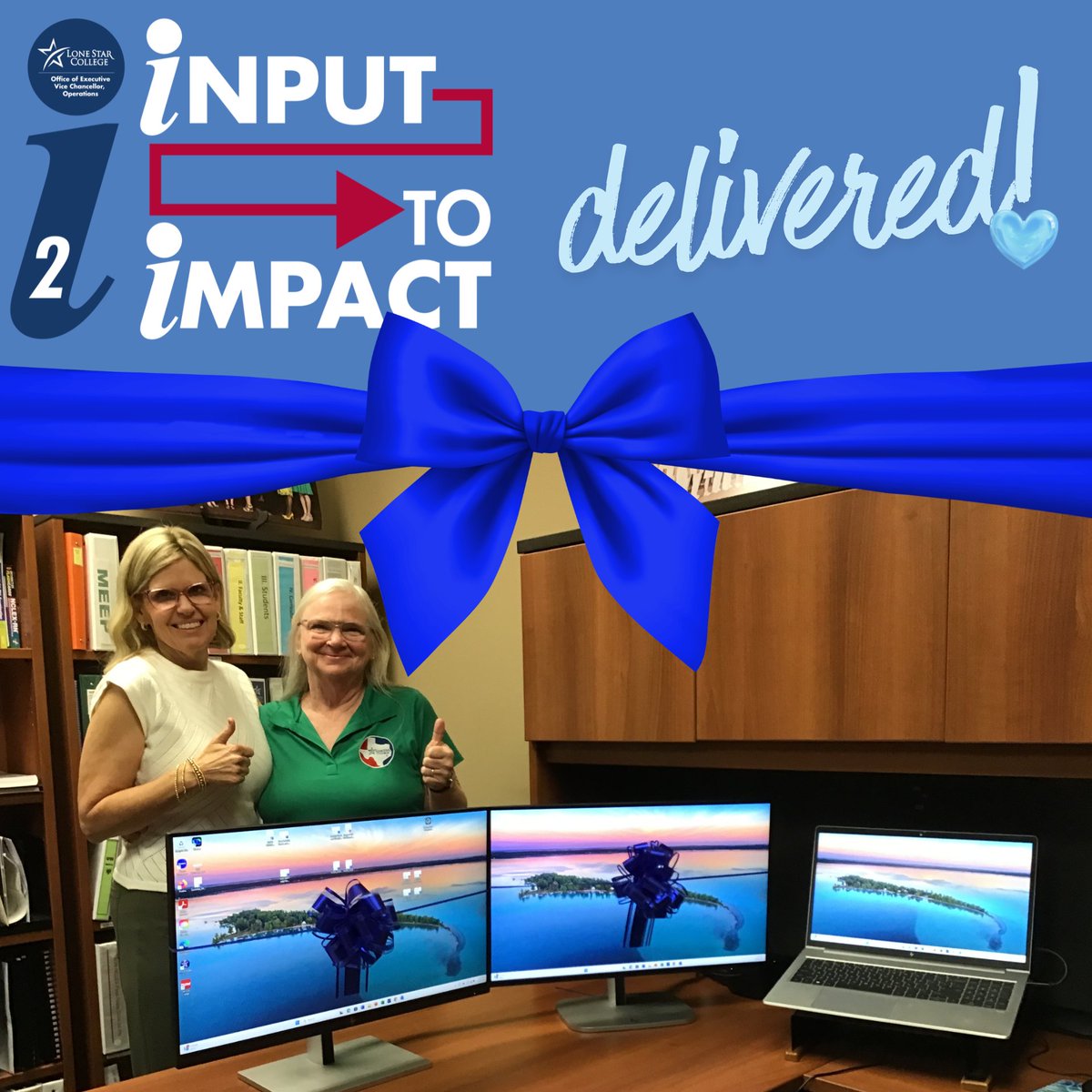 LSCots's tweet image. Delivering smiles across LSC. 🎀

That’s what happens when input turns into impact. Our OTS teams love being part of these small improvements that make a big difference.

We’re just getting started!

It starts with YOU. 💙 LoneStar.edu/i2

#iNPUT2iMPACT
