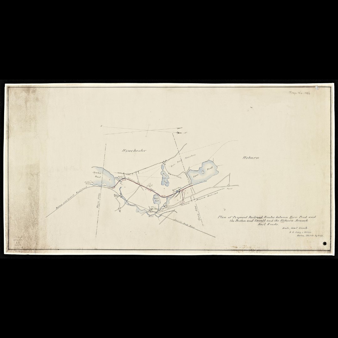 mastatelibrary's tweet image. We love this 1852 hand-drawn map by Robert Henry Eddy of the proposed railroad in Woburn. Take a closer look by downloading this from our digital repository: ow.ly/oCPo50UCFq1
#railroad #historicmap