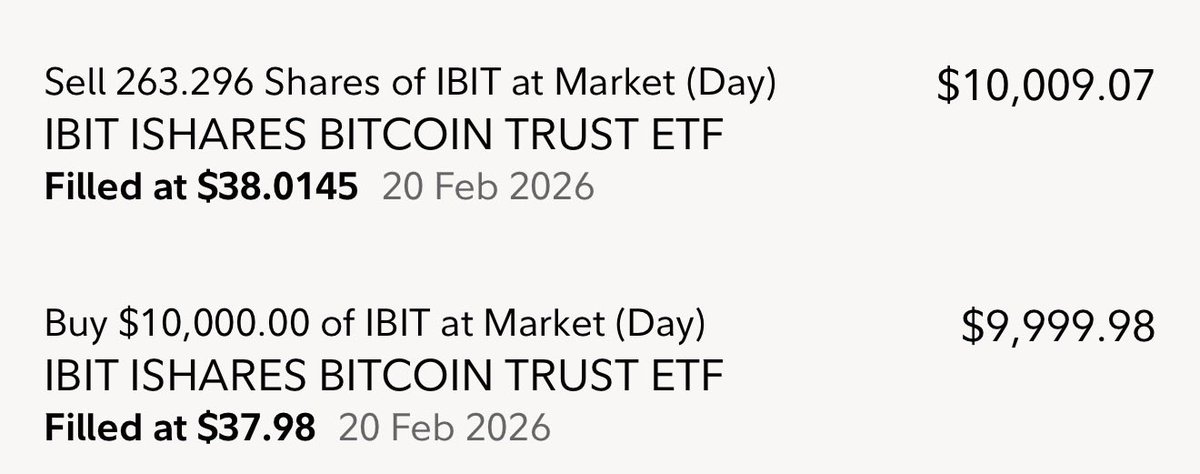 SchnablJon's tweet photo. Good way to end the week with $9.07 profit on $ibit. Ended the week with $40.71 profit! I’ll take it! 

#ibit #CryptoTrading #bitcoin #Daytrader #friday https://t.co/NiKrRUq8r2