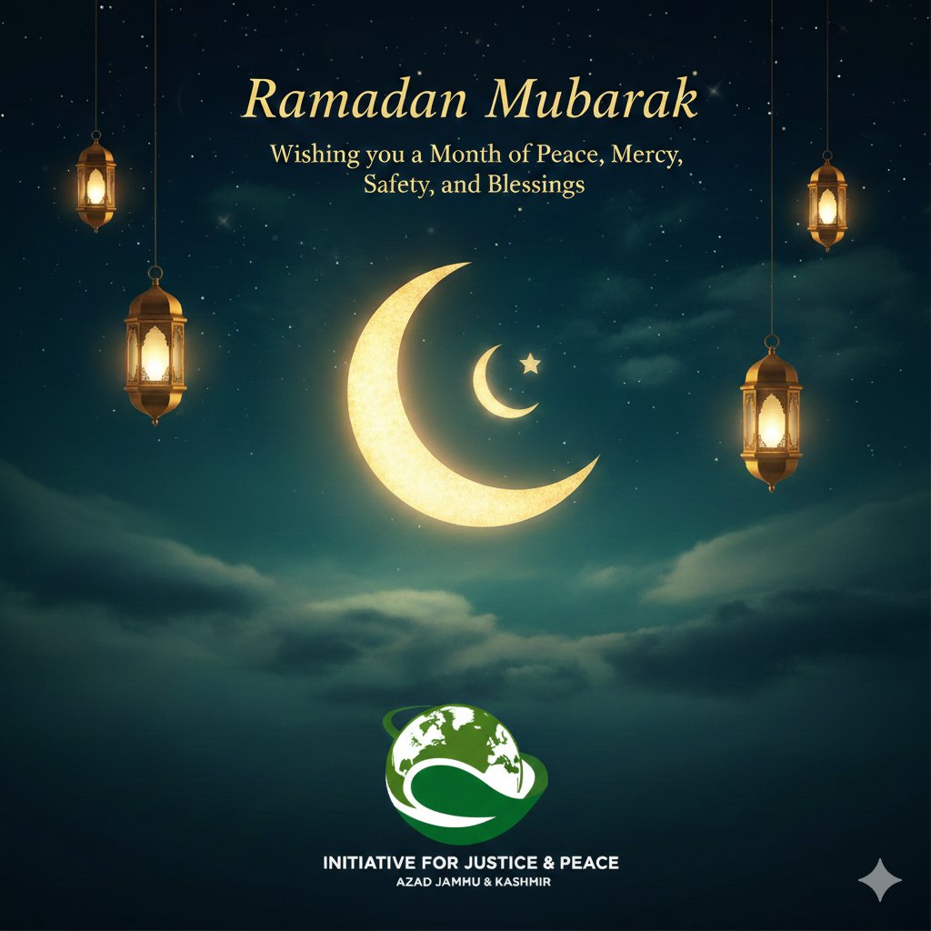 IJPAJK's tweet image. 🌙 Ramadan Mubarak!
Wishing everyone a month filled with peace, mercy, safety, and blessings.
May this holy month inspire compassion and harmony for all.
#RamadanMubarak  #MercyAndCompassion #IJP_AJK #HumanRights #JusticeAndPeace #HolyMonth #BlessedRamadan #CommunityHarmony
